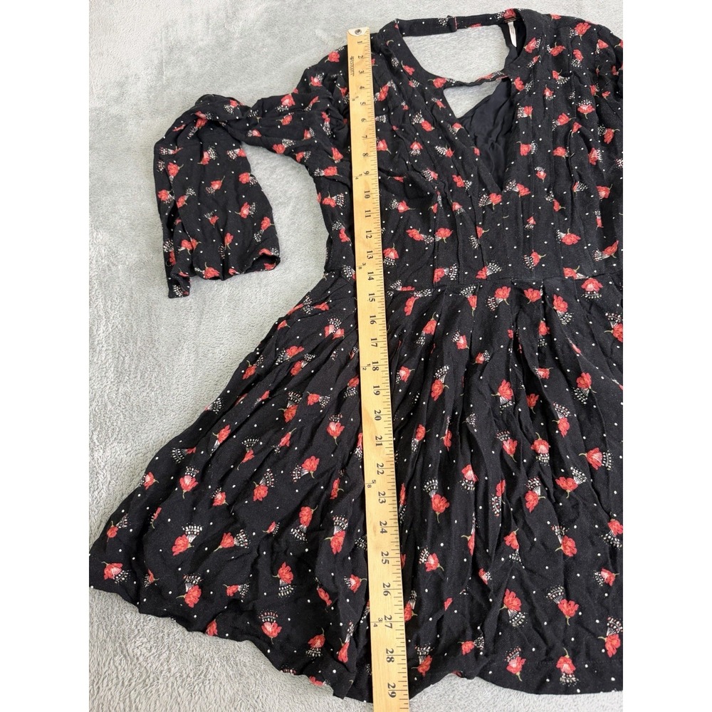 Free People Tegan Mini Dress Women's Size 6 Black - Picture 8 of 9